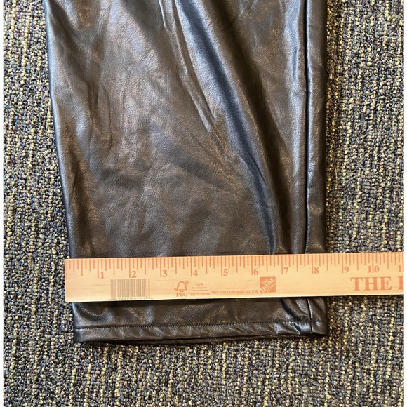 REWASH Women’s High Rise Vegan Leather Pull on Pants Black Size LARGE Y2K NWT - Picture 2 of 8